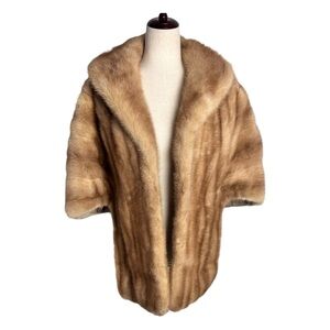 Vintage real Mink Fur cape stole